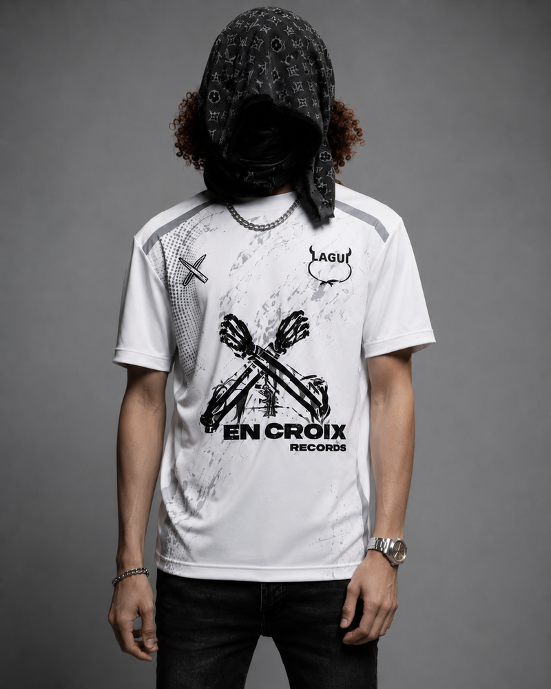 Tee shirt EN CROIX Records Blanc — face